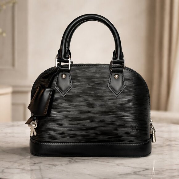Louis Vuitton Handbags - Authentic Louis Vuitton Alma BB Black Epi Leather Satchel Bag M40862 – Full Set